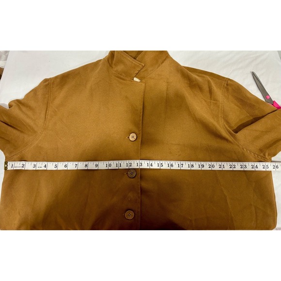 Coldwater Creek Faux Suede Button Up Shirt Jacket Camel XLG - Picture 6 of 11